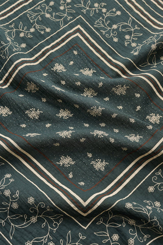 SKALL - Skall Classic Scarf 55x55 - Dark Green/Brown