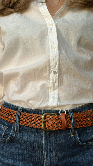 DRAGON DIFFUSION - Belt Square Buckle - Tan Black Edge