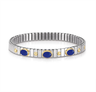 Nomination - Extension stretch BRACELET steel 18k gold LAPIS LAZULI