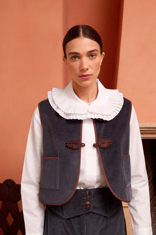 MARIA DE LA ORDEN - Vienna Vest - Midnight Corduroy