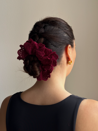 Pico Copenhagen - Lace Scrunchie - Wine