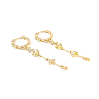 Rose Marie Paris - Hoop with Danggling Moon - Gold