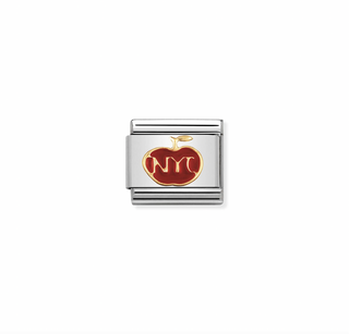 Nomination - Link 18K Gold & Enamel THE BIG APPLE NY