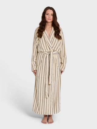BONGUSTA - Naram Bathrobe - Creme & Ink