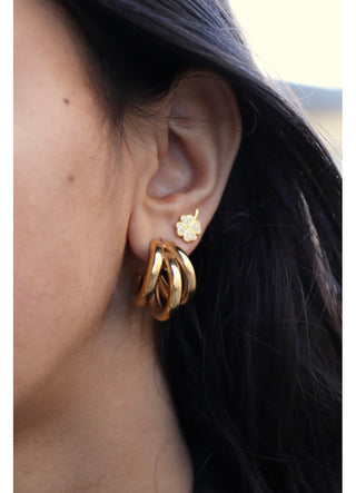 Pico Copenhagen - Clover Crystal Studs - Clear