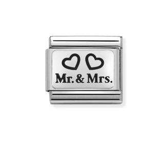 Nomination - Link OXYDISED PLATES 925 sterling silver Mr Mrs