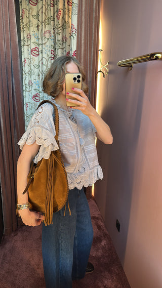 ISABEL MARANT ÈTOILE - Oskan Soft Folk Bag - Cognac