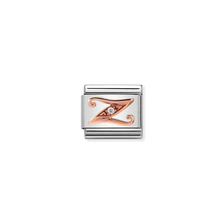 Nomination - Link LETTERS zircon 9k rose gold Z