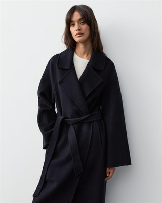 THE CURATED - The Tailored Coat - Dark Navy