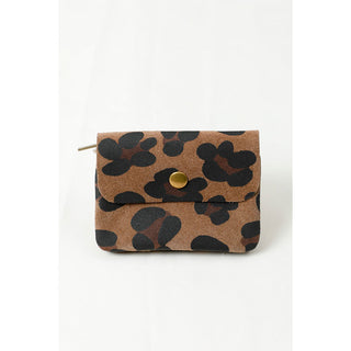 MAISON FANLI - Porte-Monnaie Petit - Daim Leopard Taupe