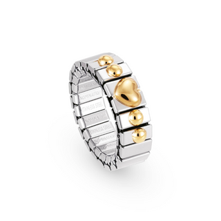 Nomination - Stretch Ring With Gold Hearts