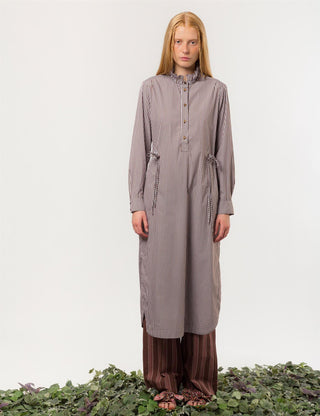 APOF - Iris Dress - Brown White Stripe