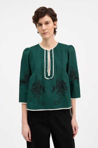SKALL - Irma Blouse - Deep Green