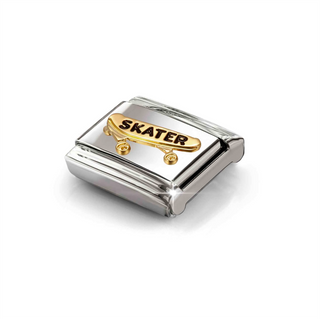 Nomination - Link SYMBOLS steel 18k gold SKATER SKATEBOARD