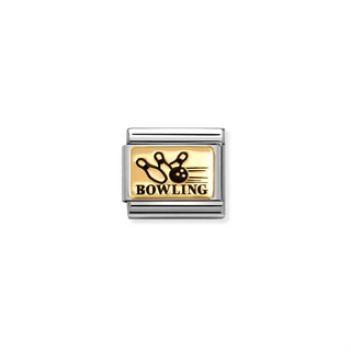 Nomination - Link PLATES steel 18k gold BOWLING