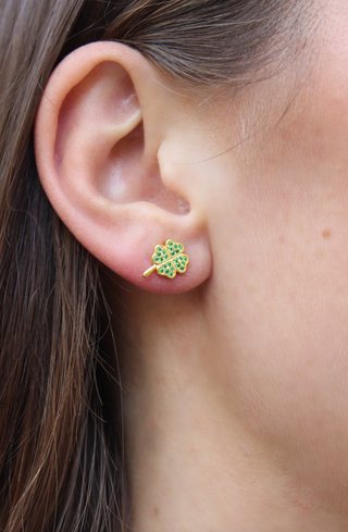 Pico Copenhagen - Clover Crystal Stud - Green