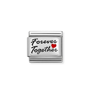 Nomination - Link OXIDIZED PLATES  925 sterling silver Forever Together