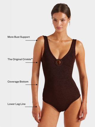 Hunza G - Celine Coverage Swimsuit - Metallic Chocolate