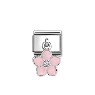 Nomination - Link CHARMS steel 925 sterling silver enamel PINK FLOWER