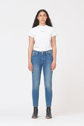 TOMORROW - Hepburn Jeans Mom Wash Brooklyn - Denim Blue