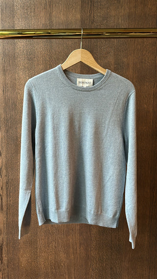BOMPARD - Classic Round Neck Sweater - Bleu Glacier