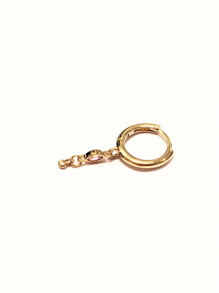 Rose Marie Paris - Hoop Dangling Drop Rose - Gold