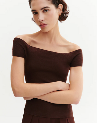 BOMPARD - Fitted Top In Plain Knit - Cafe