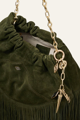 BA&SH - June Mini Tote Fringes - Vert