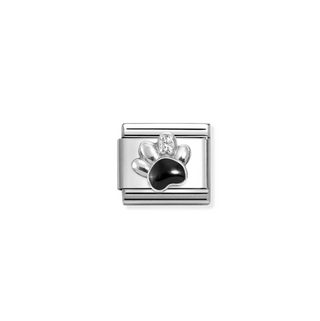 Nomination - Link SYMBOLS 925 sterling silver PAW BLACK