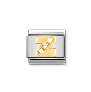 Nomination - Link LETTER 18k gold and cz Z
