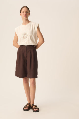 DES PETITS HAUTS - Tahiniri Bermuda Shorts - Terre