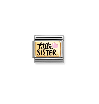 Nomination - Link CLASSIC PLATES steel enamel 18k gold LITTLE SISTER