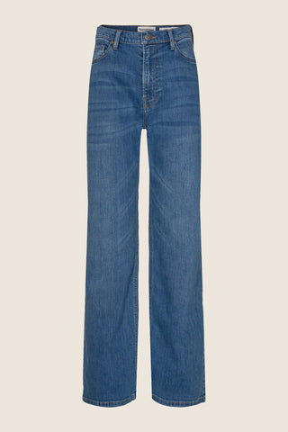 TOMORROW - Brown Straight Jeans Prato - Denim Blue