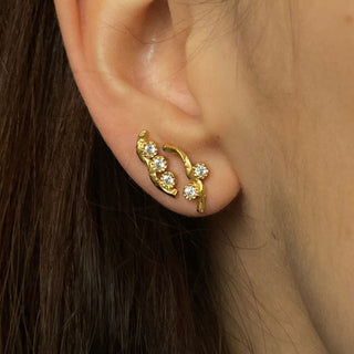 STINE A - Flow Earring W/Three Stones