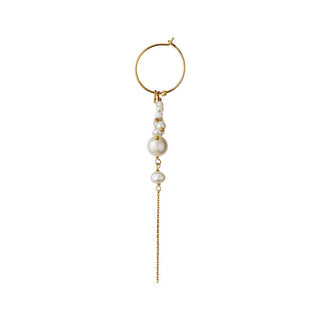 STINE A - Heavenly Pearl Dream Hoop Gold - White Pearls & Chain