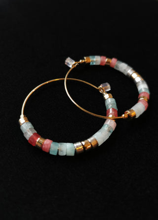 ISABEL MARANT JEWELRY - Stone Pearl Hoops - Pacific