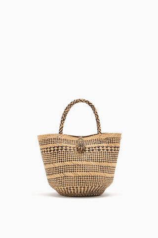 ULLA JOHNSON - Marta Small Basket Tote - Chocolate Stripe