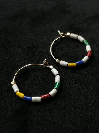 ISABEL MARANT JEWELRY - Color Stripe Hoop Earrings - Multicolor