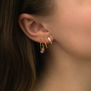 STINE A - Petit Circus Huggie Earring Yellow & Pink - Gold