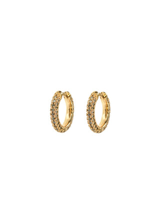 Emilia by Bon Dep - Small Stone Covered Hoops - Army