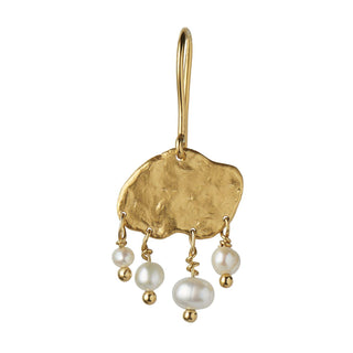 STINE A - Big Gold Splash Earring - Elegant Pearls