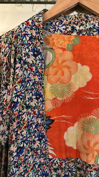 Kyoto Vintage Warehouse - Silk Haori - Flowers