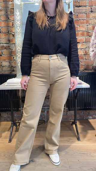 TOMORROW - Brown Straight Jeans - Khaki