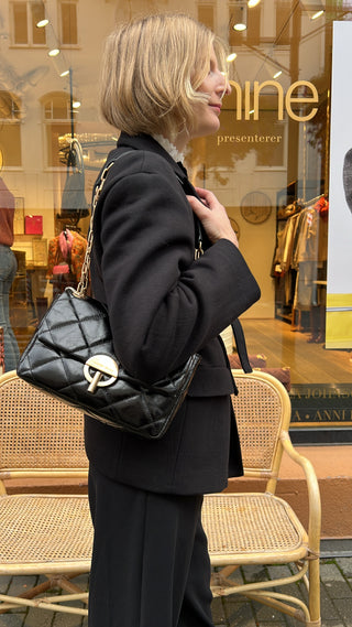 VANESSA BRUNO - Moon Bag Leather - Noir