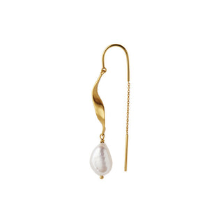 STINE A - Long Twisted W/Baroque Pearl Earring