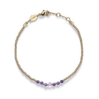 ANNI LU - Bead & Gem Bracelet - Pink Lavender