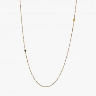 STINE A - Pendant Chain With Petit Coin And Black Spinel Necklace