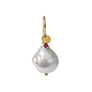 STINE A - Baroque Pearl Earring W/Gemstone