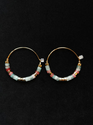 ISABEL MARANT JEWELRY - Stone Pearl Hoops - Pacific