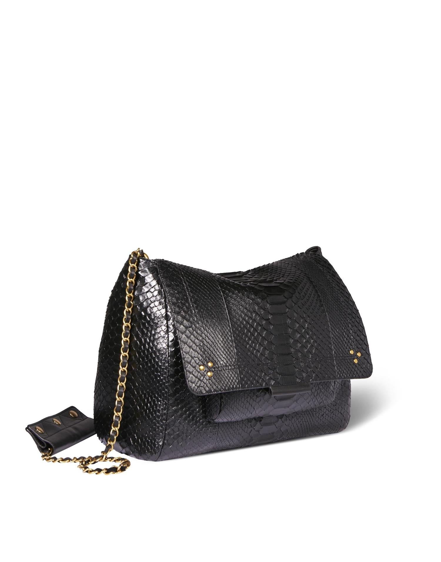 JEROME DREYFUSS Lulu XL Python Noir – Shine